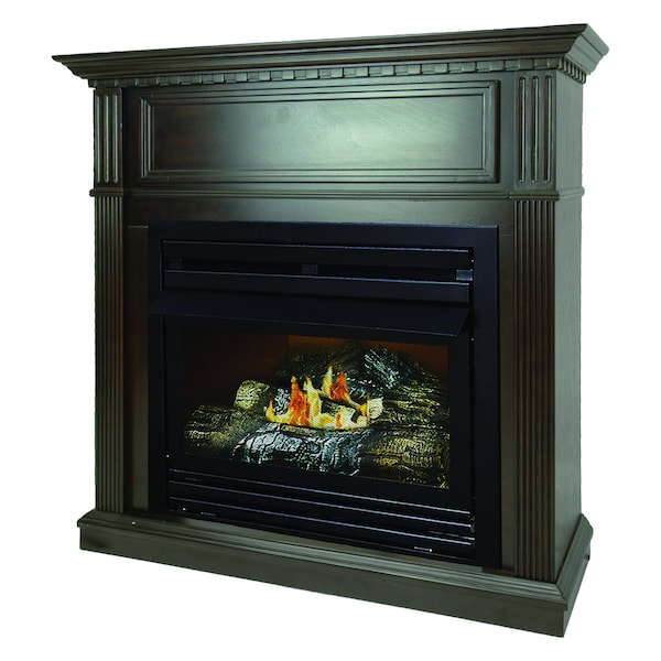 36 VentFree Dual Fuel Gas Fireplace  Tobacco finish